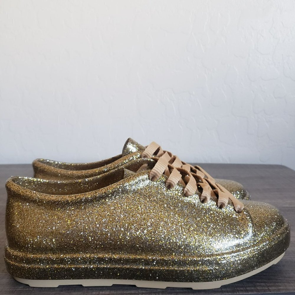 Mini Melissa Mel Be Gold Glitter Rubber Sneaker Shoe Laces Metallic Size Kid's 3